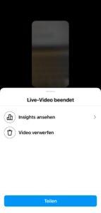 instagram live video speichern und im feed teilen