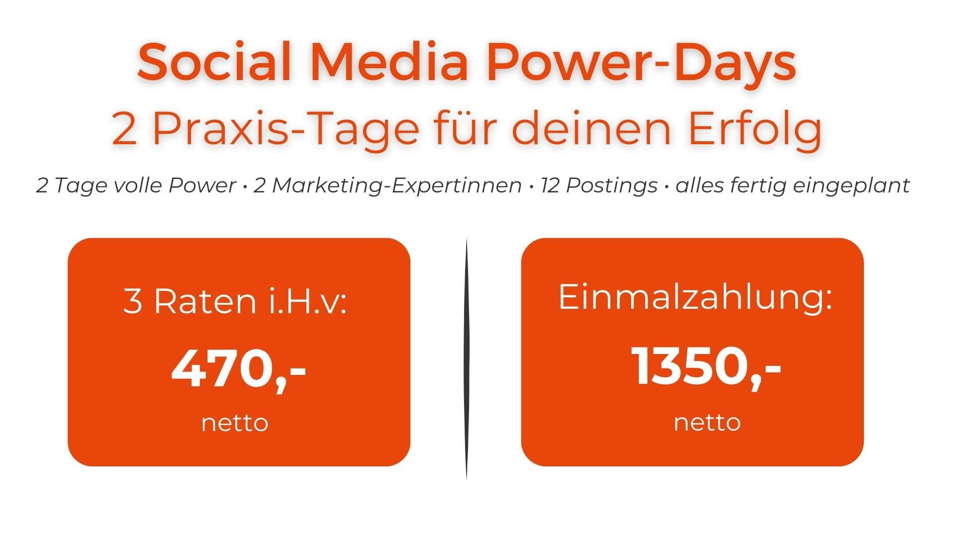 social media power days preis und zahlungsmodelle